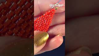 How to make beaded earrings Full beading tutorial link here beading [upl. by Laresa]