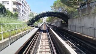 Metro Lausanne Linie M2Mitfahrt zwischen Grancy und DèlicesFensterblick Retour [upl. by Urbai]