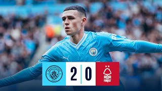 HIGHLIGHTS Man City 20 Nottingham Forest  Foden amp Haaland Goals Rodri Red Card [upl. by Newkirk174]