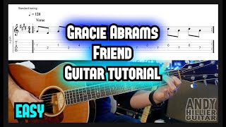 How to play Gracie Abrams  Friend Guitar Tutorial EASY [upl. by Latsryk]