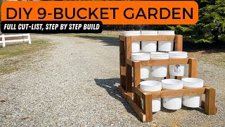 EASY 5 Gallon Bucket Container Garden  Full CutList and StepByStep Build [upl. by Evot]