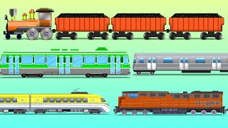 Trains  Railway Vehicles  Street Vehicles  learn transports  baby videos [upl. by Elhsa]