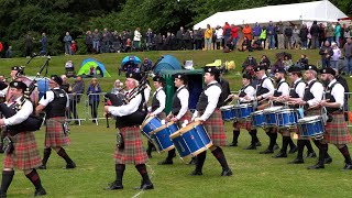 Milngavie Pipe Band competing in Grade 3A at Forres during 2024 British Pipe Band Championships [upl. by Sopher495]