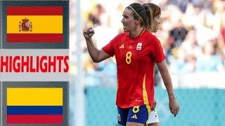 Spain vs Colombia Olympics Womens Football Match Highlights  Womens Football Match Highlights [upl. by Glenn]