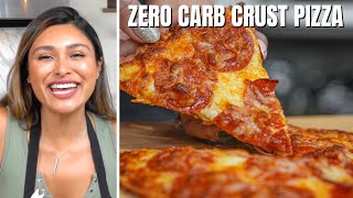 ZERO CARB CRUST PIZZA WITH ONLY 3 INGREDIENTS  Easy Chicken Crust Recipe in 10 Minutes [upl. by Ardeha493]