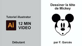 illustrator  dessiner la tête de Mickey facilement  Débutant [upl. by Eda]