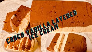 Easy Ice Cream Recipe CHOCO VANILLA LAYERED ICE CREAM  Chocolate Ice Cream  Vanilla Ice Cream [upl. by Fry]