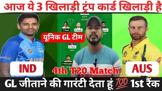 4th T20 IND vs AUS Dream11 Prediction IND vs AUS Dream11 Prediction Ind vs Aus Dream11 Team Today [upl. by Okiam]