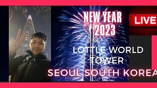 Lotte tower fireworks New Year 2023 [upl. by Barny]