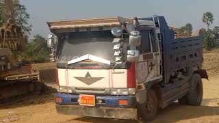 dump truck in Cambodia Hino Nissan Hunyadai [upl. by Ecnaled852]