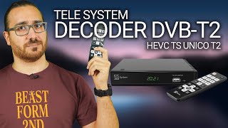 Decoder DVBT2 HEVC Telesystem Unico T2 pronti per le nuove trasmissioni [upl. by Dagmar]