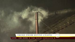 White smoke signals election of new pope [upl. by Arawaj]