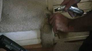 Pet Damage Carpet On Corner Of Stair A Creative Carpet Repair Tutorial [upl. by Burg]