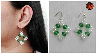 How to Make Beaded Earrings  DIY  Beginners [upl. by Adria]