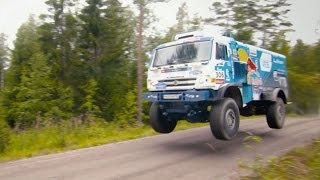 Kamaz T4 Dakar Truck Chases a Volkswagen Polo R WRC [upl. by Schulein]