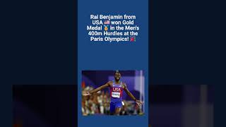 Rai Benjamin from USA won Gold Medal in the Mens 400m Hurdles at Paris Olympics olympics2024 race [upl. by Euqor]