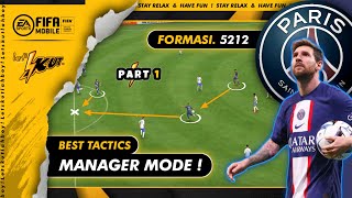 Defensive Formation Aggressive Gameplay ⁉️ Formasi 5212 Fifa Mobile  Manager Mode Fifa 22 Mobile [upl. by Nyrrad]