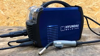 Hyundai HG200 unboxing and test flux cored welding without gas  Fülldrahtschweißen [upl. by Ykciv]