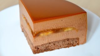 Муссовый торт Банан Карамель Шоколад ☆ Mousse cake Banana Caramel Chocolate [upl. by Aitnom]