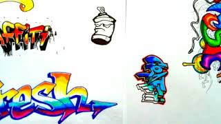 Come disegnare un graffito semplice bello in poco tempo [upl. by Atteyram]