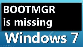 bootmgr is missing windows 7 error How to fix [upl. by Eninotna]