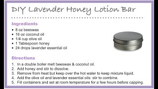 DIY Lavender Honey Lotion Bars [upl. by Sewoll]