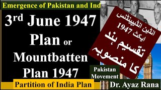 3rd June 1947 Plan Mountbatten Plan Indian Independence Act EngURDUHINDI Pak Affairs CSS [upl. by Daveda]