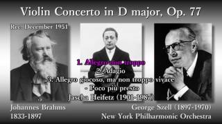 Brahms Violin Concerto Heifetz amp Szell 1951 ブラームス ヴァイオリン協奏曲 ハイフェッツ [upl. by Rednazxela8]