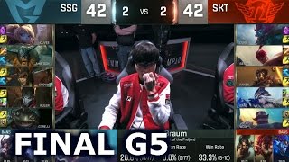 SKT vs SSG  Game 5 Grand Finals Worlds 2016  LoL S6 World Championship Samsung vs SK Telecom T1 G5 [upl. by Anaerol636]