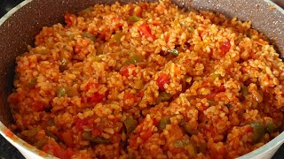 PİLAV ENFES  Salçalı Domatesli Sebzeli Bulgur Pilavı Tarifi  Salçalı Bulgur Pilavı Nasıl Yapılır [upl. by Salguod]