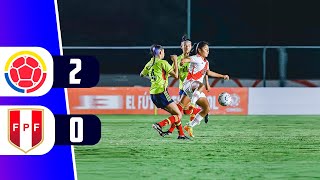 COLOMBIA VENCE 2  0 A PERU POR EL CAMPEONATO SUDAMERICANO FEMENINO SUB17  REY DEPORTIVO [upl. by Yonah]