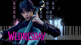 Wednesday Addams Plays The Cello  Piano Cover Tutorial Paint It Black [upl. by Naneik]