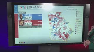 Georgia Senate runoff election results  Countybycounty breakdown [upl. by Erwin]