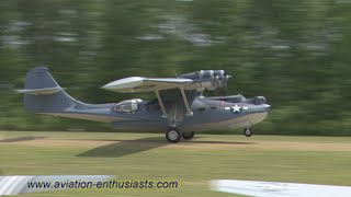 2015 Warbirds Over The Beach Air Show PBY5A Catalina flight Saturday [upl. by Etnoed]