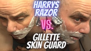 Gillette Skin Guard Razor Vs Harrys Razor [upl. by Eemla]