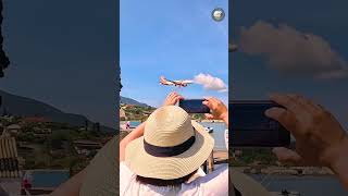 How close the airplane landing at Corfu island [upl. by Nahn]