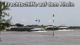 Rushhour auf dem Rhein  Viele Güterschiffe  Binnenschifffahrt [upl. by Nirrok]