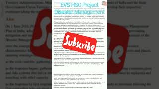 12th HSC board EVS project artscommercescience TOPIC DISASTER MANAGEMENT [upl. by Eerbua970]