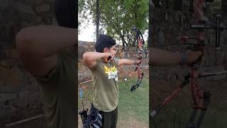 Compound bow shooting from 50m 💯🎯archery youtube archerylife [upl. by Shandra]