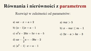 Równania i nierówności z parametrem [upl. by Bilak]