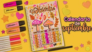 Cómo hacer tu CALENDARIO de SEPTIEMBRE  bulletjournal calendar september fall autumn [upl. by Yvon]