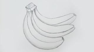 How to draw a bunch of banana step by step for beginners  Pencil Art Work [upl. by Ahpla]