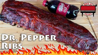 How to Make Dr Pepper Sauced Ribs  Smoked Ribs on the Traeger Pellet Grill  Dr Pepper Recipe [upl. by Burnight]