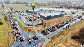 Ogólnopolski Strajk Rolników  Lubliniec Zablokowany  Chcemy Swobodnej Produkcji  09022024 [upl. by Seidler]