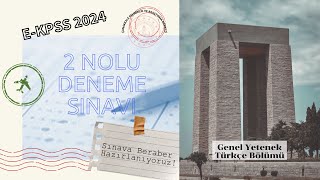 2 Nolu EKPSS Deneme Sınavı Genel Yetenek Türkçe Bölümü [upl. by Orteip812]