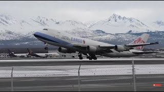 Big Jet action from Ted Stevens International Anchorage [upl. by Coffee]