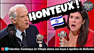 🔴➡️Palestine Dominique de Villepin met en PLS Apolline de Malherbe 🇮🇱 [upl. by Meid]