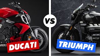 Ducati Diavel V4 vs Triumph Rocket 3 Which Is Better [upl. by Onfroi]