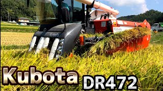 Kubota DR472 クボタの4条72馬力コンバインで刈り取りSTAR🏃‍♂️ [upl. by Ryley383]