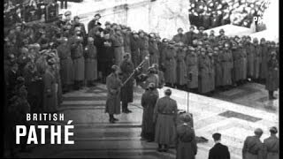 Italia Roma Aka Mussolini Military Parade  Presenting Medals To War Widows 1936 [upl. by Xuerd]